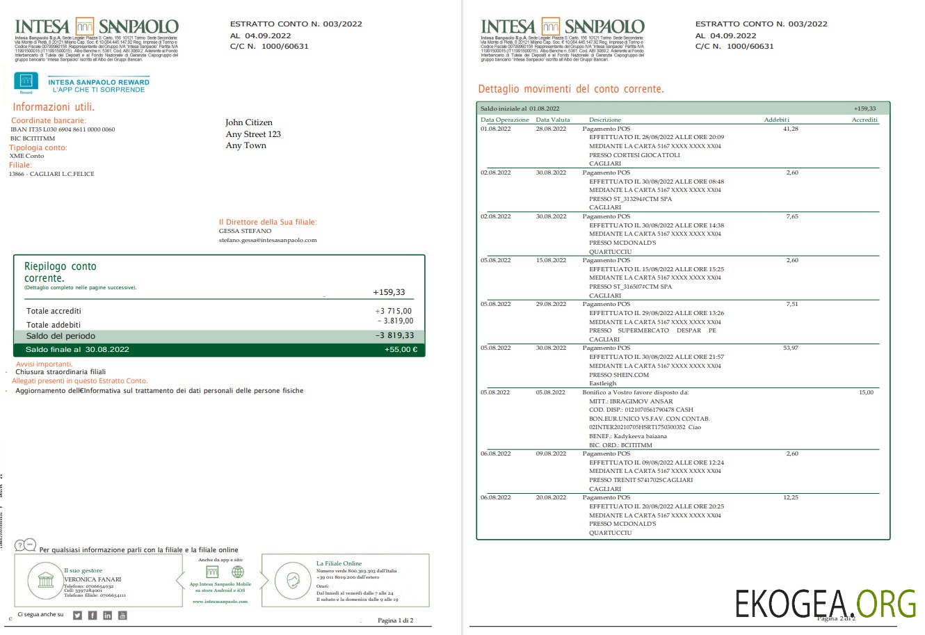 Italie Intesa Sanpaolo 2 pages
